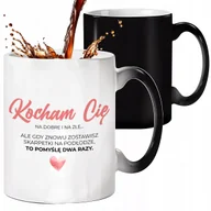 Kubki - Kubek MAGICZNY Czarny Matowy KOCHAM CIĘ NA DOBRE I NA ZŁE Hit Na Rocznicę - miniaturka - grafika 1