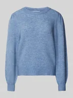 Swetry damskie - Sweter z dzianiny z bufiastymi rękawami model ‘SLFLULU’ - miniaturka - grafika 1
