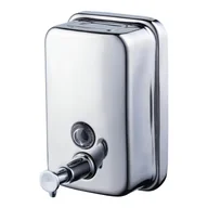 Mydelniczki i dozowniki mydła - Dozownik mydła montowany na ścianie do kuchni i łazienki, 500 ml (18 uncji), polerowana chromowana stal nierdzewna, BA4028SS5 - miniaturka - grafika 1