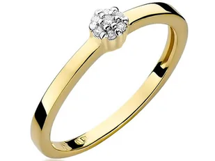 Zaręczynowy złoty pierścionek 585 ozdobiony diamentami 14 KT - Pierścionki Zaręczynowy złoty pierścionek 585 ozdobiony diamentami 14 KT - Pierścionki - miniaturka - grafika 1