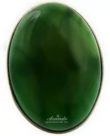 Pierścionki - AGAT ZIELONY DUŻY PIĘKNY PIERŚCIONEK SREBRO R10-26 - miniaturka - grafika 1