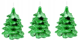3 x świeczki świąteczne choinka 10 cm cała zielona - Świece - miniaturka - grafika 1