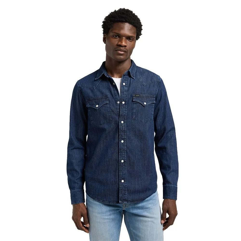 camicie uomo lee 11237056 reg west shirt mid stone