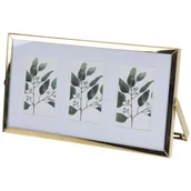 Ramki na zdjęcia - Złota ramka na 3 zdjęcia, elegancka, metalowa - miniaturka - grafika 1
