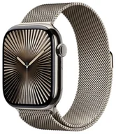Smartwatch - Apple Watch 10 GPS + Cellular 46mm naturalny tytan bransoleta mediolańska Naturalna M/L Złoty - miniaturka - grafika 1