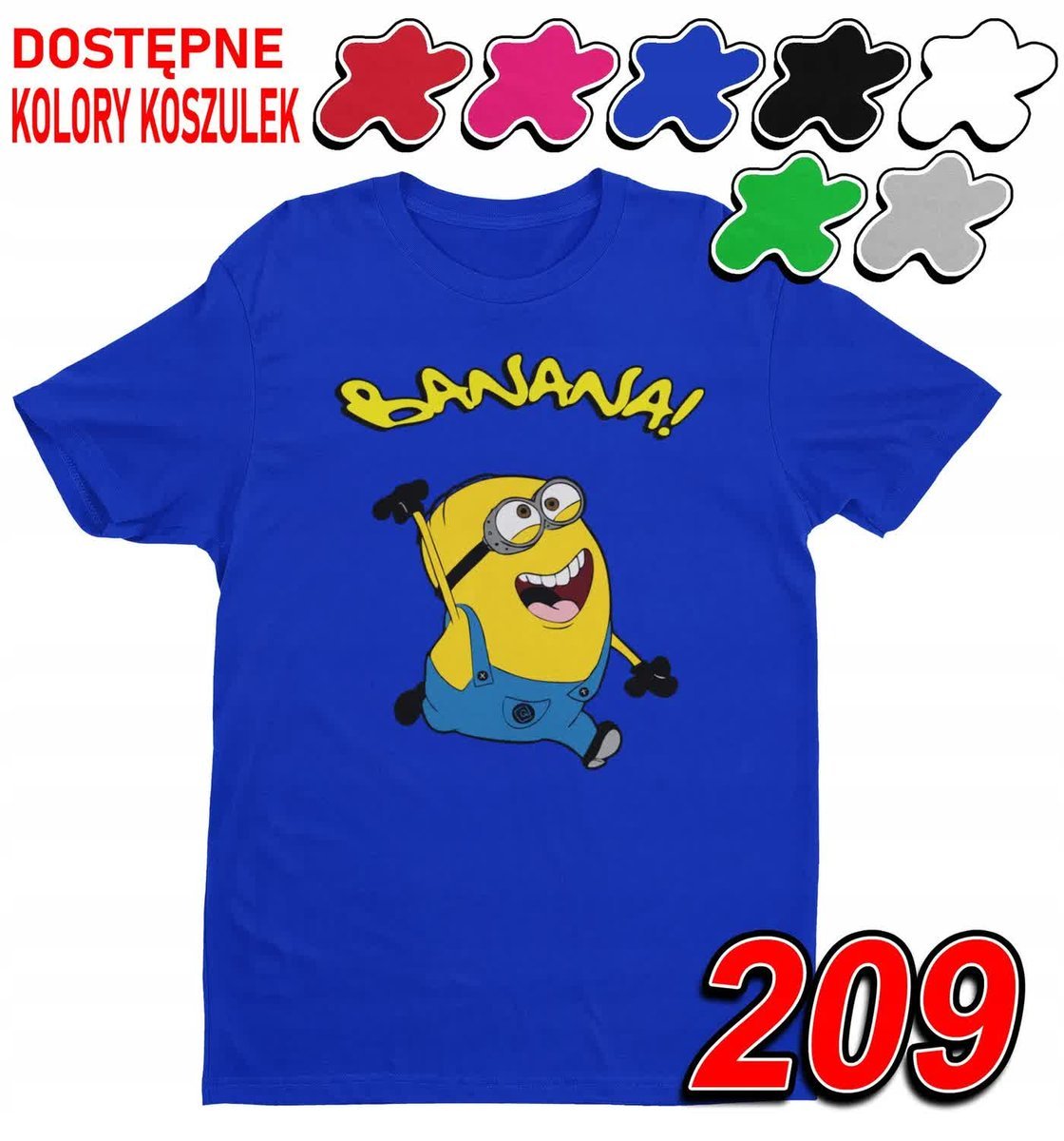 Dziecięca Koszulka T-Shirt Z Nadrukiem Minionki Bajki Różne- L 146-152