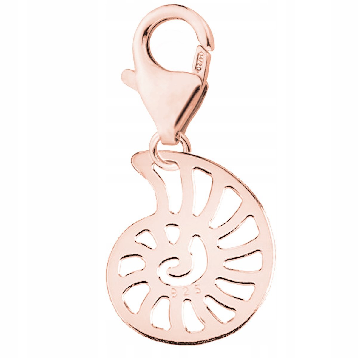 Zawieszka Pozłacana z Muszelką Plaża Blaszka Muszla Skorupa SREBRO 925