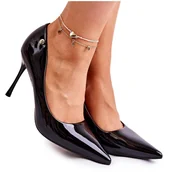 Czółenka - Vinceza Klasyczne Lakierowane Szpilki Czarne Lerisa - miniaturka - grafika 1