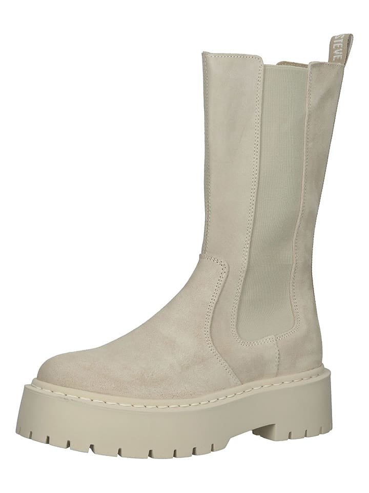 Steve Madden Skórzane sztyblety w kolorze beżowym