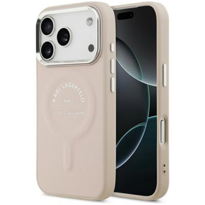 Etui KARL LAGERFELD Embossed Open Ring RSG Logo MagSafe do Apple iPhone 17 Pro Max/18 Pro Max Różowy