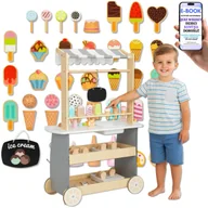 Zabawki AGD - Sklepik z Lodami Drewniany Lodziarnia Wózek Drewniany z Lodami Zabawka Edukacyjna Lody PREZENT DLA CHŁOPCA WNUCZKA NA ŚWIĘTA + EBOOK-2 - miniaturka - grafika 1