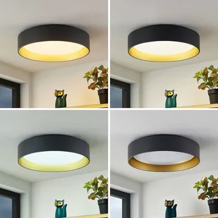 Lindby Gracjan lampa sufitowa LED CCT czarna złota - Lampy sufitowe - miniaturka - grafika 2