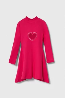 Sukienki i spódniczki dla dziewczynek - Desigual sukienka dziecięca kolor fioletowy mini rozkloszowana - grafika 1