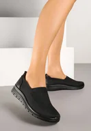 Trampki damskie - Czarne Tenisówki Ozdobione Siateczkową Wstawką Boreldi - miniaturka - grafika 1