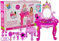 Zabawy w naśladowanie dorosłych - LEAN Toaletka z Krzesłem Na Nóżkach + Akcesoria  4236 - miniaturka - grafika 1