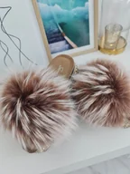 Klapki i japonki damskie - KLAPKI JENOTKI Z NATURALNYM MEGA FUTREM JENOT LIS Z DŻETAMI PRODUKT POLSKI - SZAMPAN CIEMNY SNOW TOP - Jenot - miniaturka - grafika 1