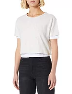 Koszulki i topy damskie - Urban Classics Damska koszulka damska Full Double Layered Tee T-Shirt, jasnoszary/biały, XS - miniaturka - grafika 1