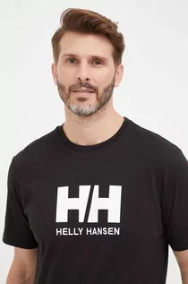 Koszulki męskie - Helly Hansen t-shirt męski kolor czarny z aplikacją 33979-597 - grafika 1