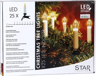 Lampki choinkowe świeczki Led SVEA 25 lampek z żarówkami E10 B. Ciepłe do wewnątrz - Oświetlenie świąteczne - miniaturka - grafika 1