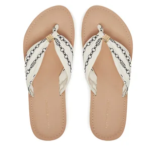 Japonki Tommy Hilfiger Th Chain Print Elevated Sandal FW0FW08519 Biały - Klapki i japonki damskie - miniaturka - grafika 1