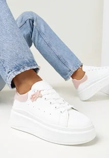 Biało-Różowe Sneakersy na Grubej Podeszwie z Naszywką Chonris - Moda i Uroda OUTLET - miniaturka - grafika 1