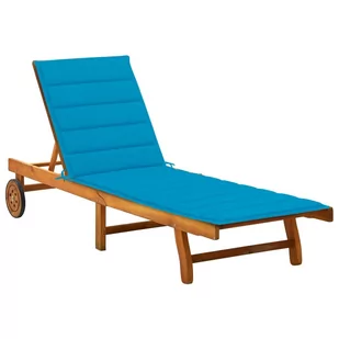 vidaXL Ogrodowy leżak z poduszką lite drewno akacjowe 3061348 - Leżaki ogrodowe - miniaturka - grafika 1