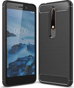 Etui Nokia Etui na telefon komórkowy Etui TPU Etui ochronne Etui na telefon komórkowy Zderzak Carbon Optic Shell, Kolor: Czarny, Wybierz model: Nokia 6.2 - Etui i futerały do telefonów - miniaturka - grafika 1