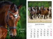 Kalendarze - kalendarz 2024 ścienny wieloplanszowy konie - miniaturka - grafika 1