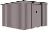Altany ogrodowe - Domek narzędziowy OREGON 261x241cm Warm Grey, stalowy, z wentylacją, duży schowek na narzędzia, rowery i sprzęt ogrodowy Hardmaister - miniaturka - grafika 1