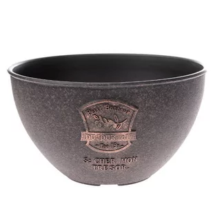 Plastikowa osłonka na doniczkę Paris, brązowy, 24,5 x 14 cm - Donice - miniaturka - grafika 1