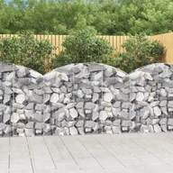 Ogrodzenia - VIDAXL Łukowaty kosz gabionowy 150x30x100/120 cm, galwanizowane żelazo - miniaturka - grafika 1