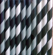 Słomki do napojów - Słomki Rurki Papierowe Biało Szaro Czarne 10Szt - miniaturka - grafika 1