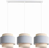 Lampy sufitowe - Lampa wisząca Solar Lampa wisząca sufitowa żyrandol BOHO len i szary 3 żarówki - miniaturka - grafika 1