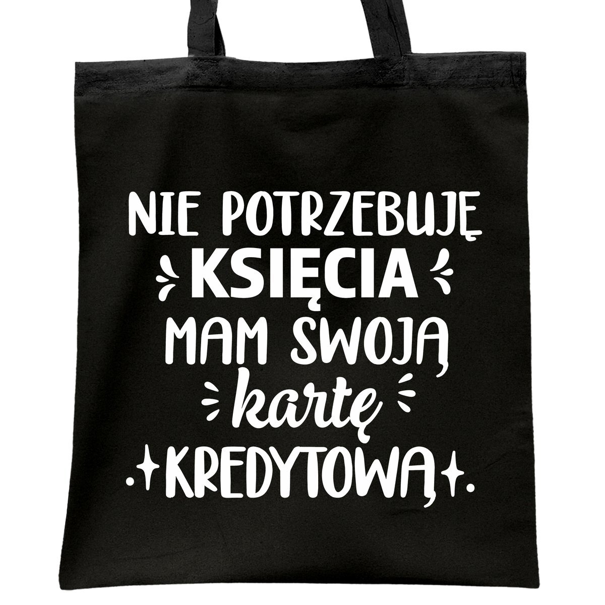 Torba bawełniana czarna na zakupy Dzień Kobiet Dla Kobiety Prezent