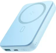 Powerbanki - Joyroom Powerbank indukcyjny JR-W020 MagSafe 10000mAh 20W + kabel USB-C 25cm, jasnoniebieski - miniaturka - grafika 1