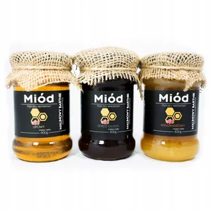 ZESTAW MIODÓW - LIPA, SPADŹ, WIELOKWIAT 3 x 400g - Miód - miniaturka - grafika 1