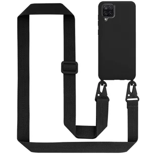 Łańcuszek Etui Do Samsung Galaxy A12 / M12 Pokrowiec w LIQUID CZARNY Silicone TPU Obudowa Ochronny Cadorabo - Etui i futerały do telefonów - miniaturka - grafika 1