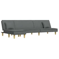 Narożniki - Sofa rozkładana L, ciemnoszara, 255x140x70 cm, tka - miniaturka - grafika 1