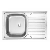 Zlewozmywaki - Deante Tango stalowy satyna 80 x 50 cm 1-komorowy z ociekaczem - miniaturka - grafika 1