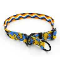 Obroże dla psów - Obroża półzaciskowa- Ducky Duck szeroka na 2,5 cm, dla średnich i większych psów, czarne okucia-L/XL - miniaturka - grafika 1