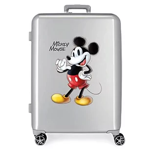 Disney 100 Mickey Joyful Walizka Średniej walizki 48x70x26 cms Twarde mocowanie ABS Wbudowany 81L 2 kg 4 koła Podwójne Szary, Szary, Talla única, średnia walizka - Walizki - miniaturka - grafika 1