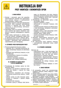 IAE23 INSTRUKCJA BHP PRZY MONTAŻU I DEMONTAŻU OPON, FN - FOLIA SAMOPRZYLEPNA; (245X350MM) - Instrukcje stanowiskowe BHP - miniaturka - grafika 1