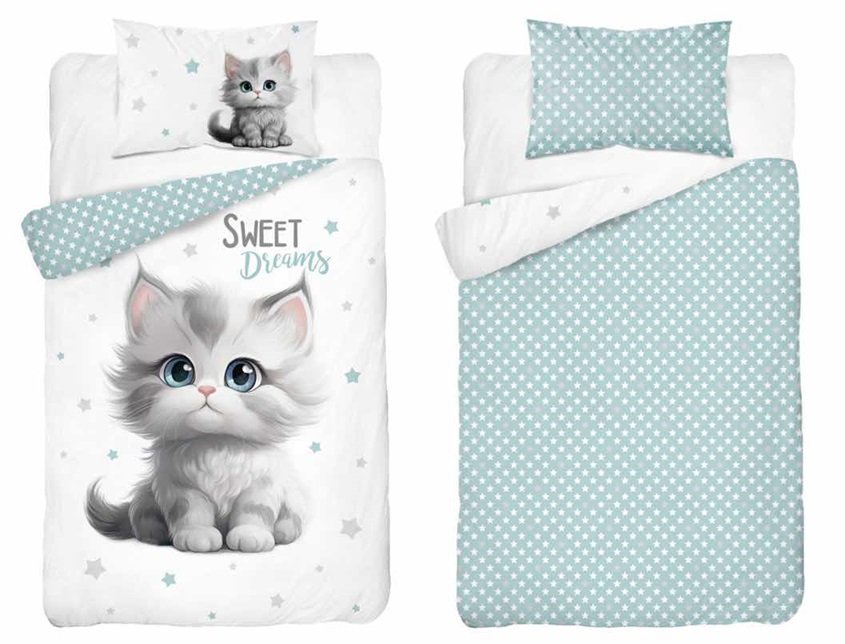 Pościel bawełniana 90x120 5518a kotek