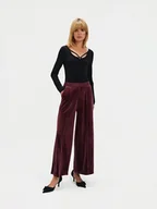 Spodnie damskie - Luźne welwetowe spodnie - miniaturka - grafika 1
