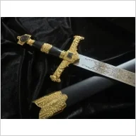 Repliki - broń - ZŁOTY MIECZ KRÓLA SALOMONA MASOŃSKI TEMPLARIUSZY JT6133GU-BK 86CM - miniaturka - grafika 1