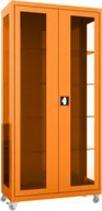 Meble i wyposażenie gabinetów medycznych - MDB/2k.2011 mobilna szafa lekarska 2-skrzydłowa 1-komorowa pomarańczowa na kołach - miniaturka - grafika 1