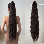 Pozostałe akcesoria fryzjerskie - TEMU 32" Ombre Klips do włosów w stylu końskiego - Włosy syntetyczne w kolorze Beige do Brązowego Gradientu, włókno odporno na ciepło dla codziennego - miniaturka - grafika 1