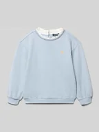 Swetry dla dziewczynek - Sweter z dzianiny z okrągłym dekoltem - miniaturka - grafika 1