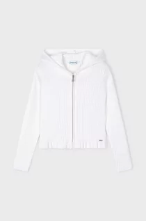 Swetry dla dziewczynek - Mayoral sweter dziecięcy kolor biały gładka - grafika 1