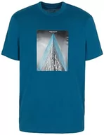 Koszulki męskie - Armani Exchange Męski T-Shirt Regular Fit NYC Image Tee, niebieski, XXL - miniaturka - grafika 1